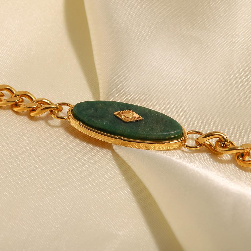 Venora Jade Bracelet 18K Gold Plated Artshiney