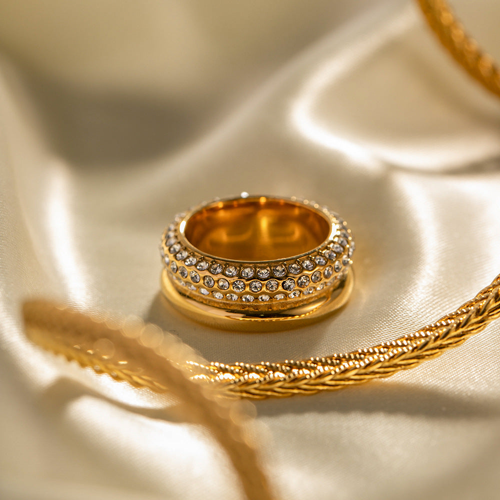 Celestial 18K Gold Opaline Zirconia Ring Artshiney