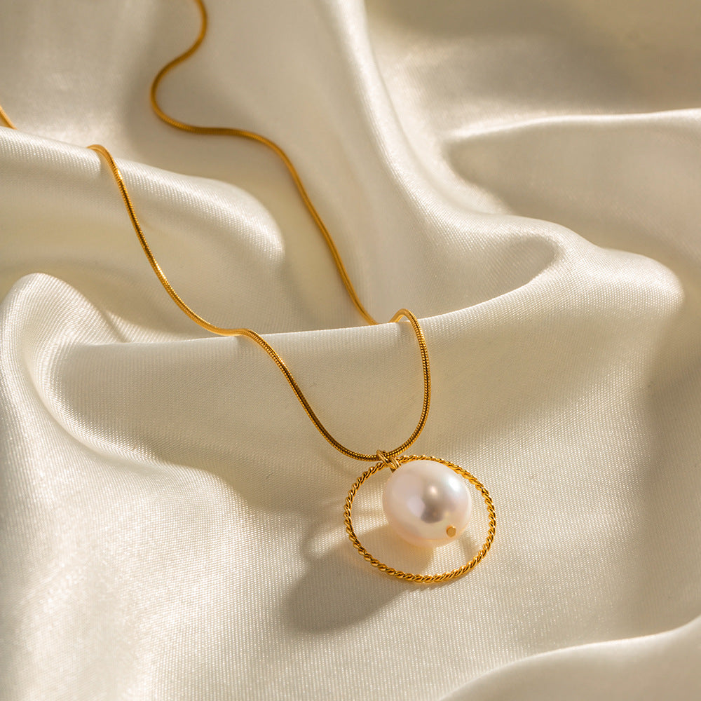 Old Money Pearl Charm 18K Gold Plated Artshiney