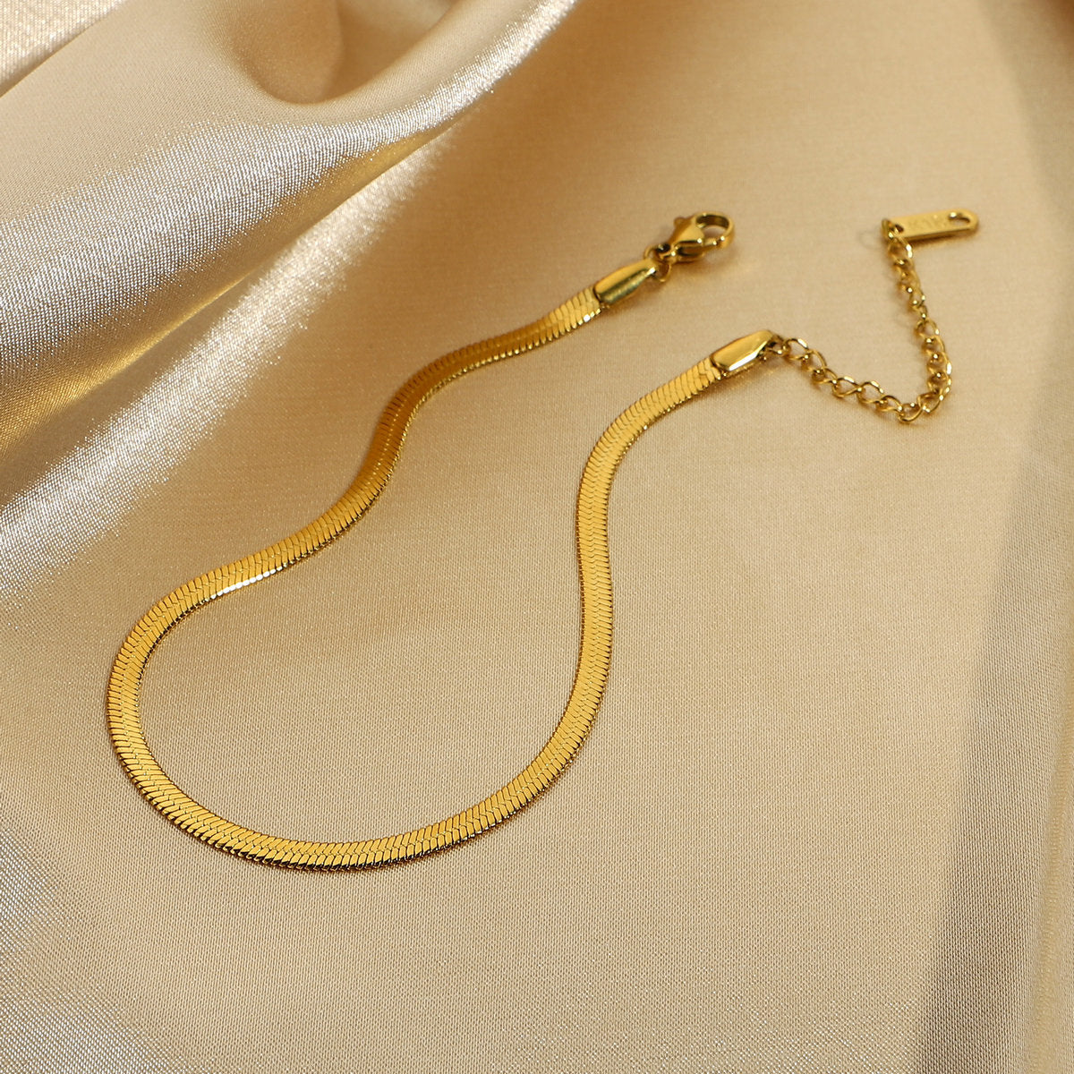 Snake Chain Anklet 18K Gold Plated Artshiney