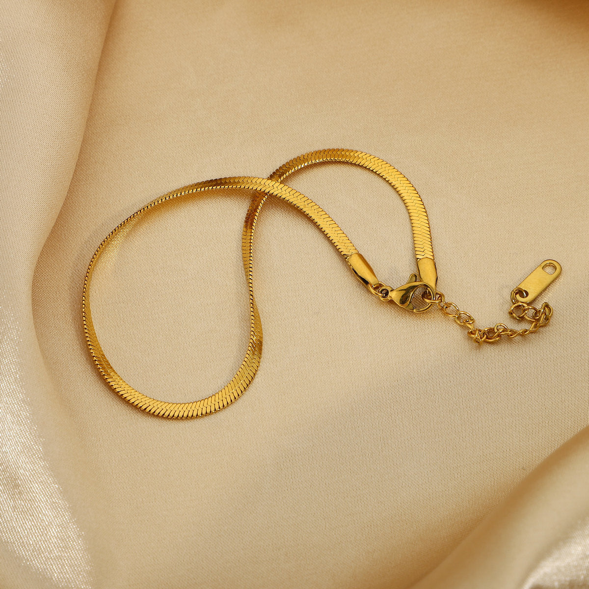 Snake Chain Anklet 18K Gold Plated Artshiney