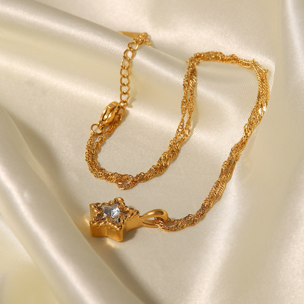 Stargirl Charm Necklace 18K Gold Plated Artshiney