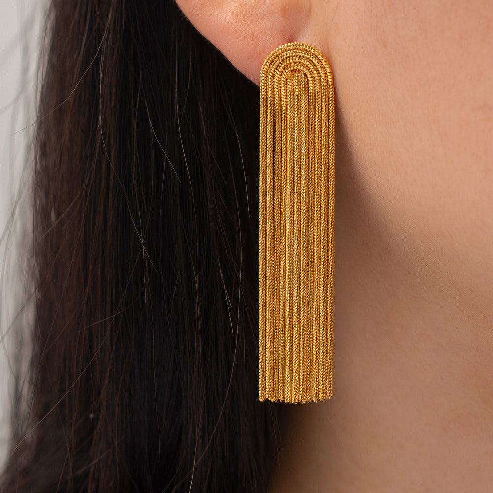 18k Gold Plated Talia Tassel Earrings Artshiney
