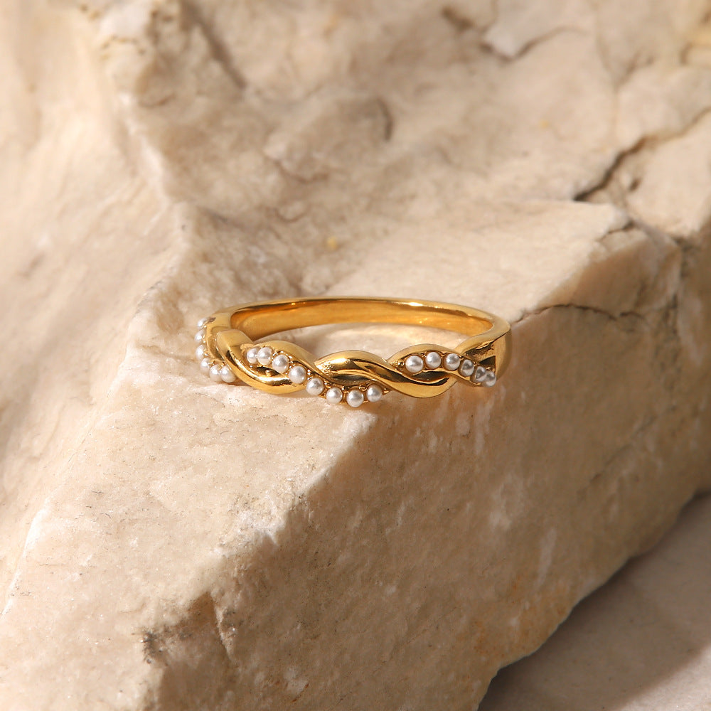 18K Gold Siren Pearl Ring Artshiney