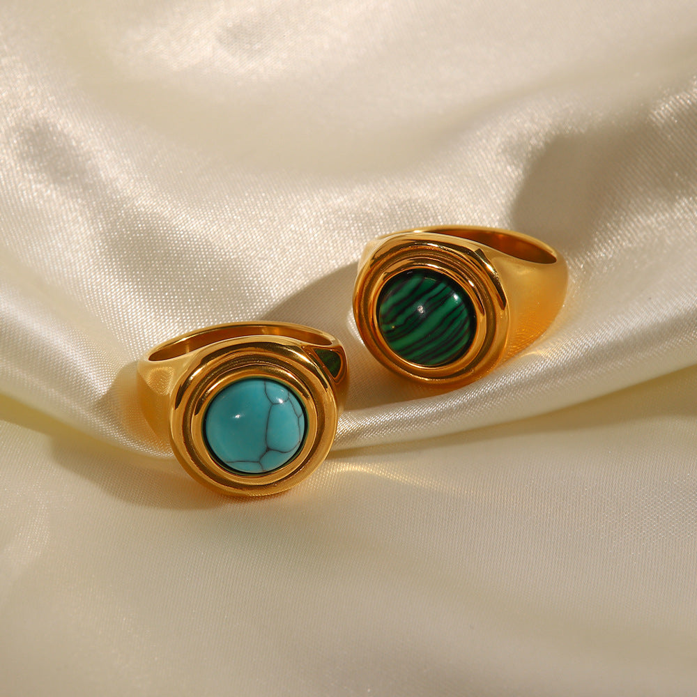 Malachite and Turquoise Ring Artshiney