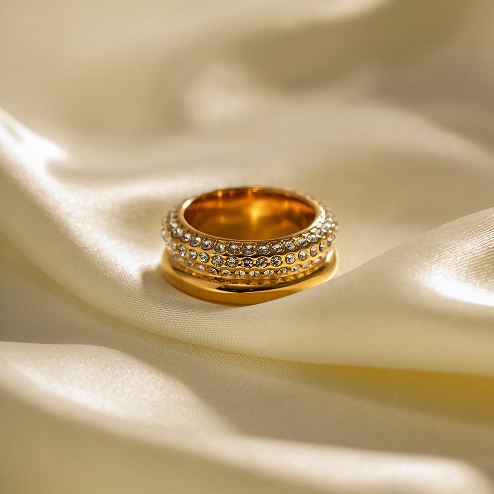 Celestial 18K Gold Opaline Zirconia Ring Artshiney