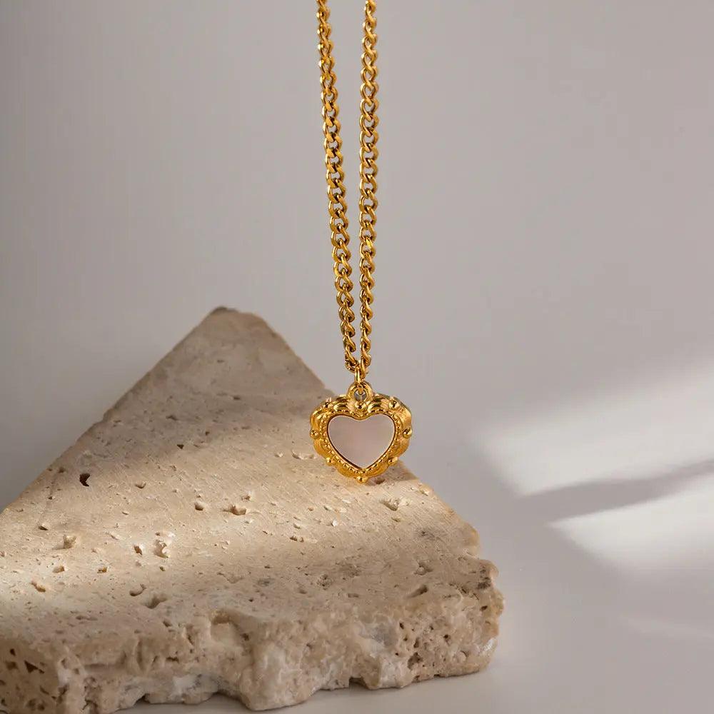 18k Gold Plated Helena Heart Pendant Necklace