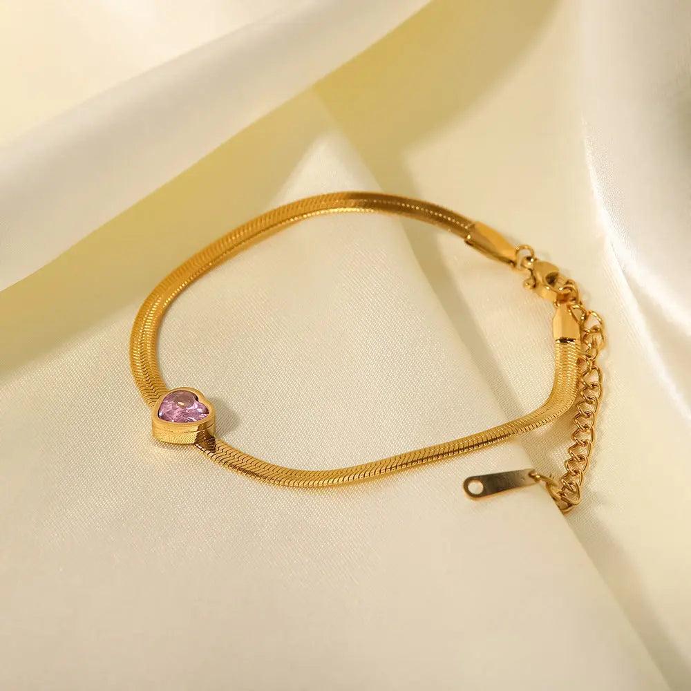 18K Gold Plated Juno Heart Love Bracelet
