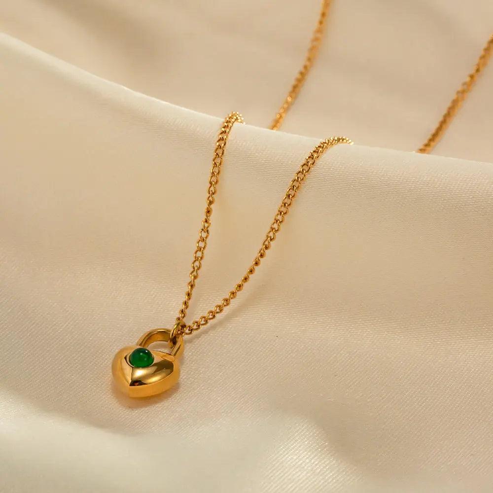 Honeymoon Heart Necklace 18K Gold Plated